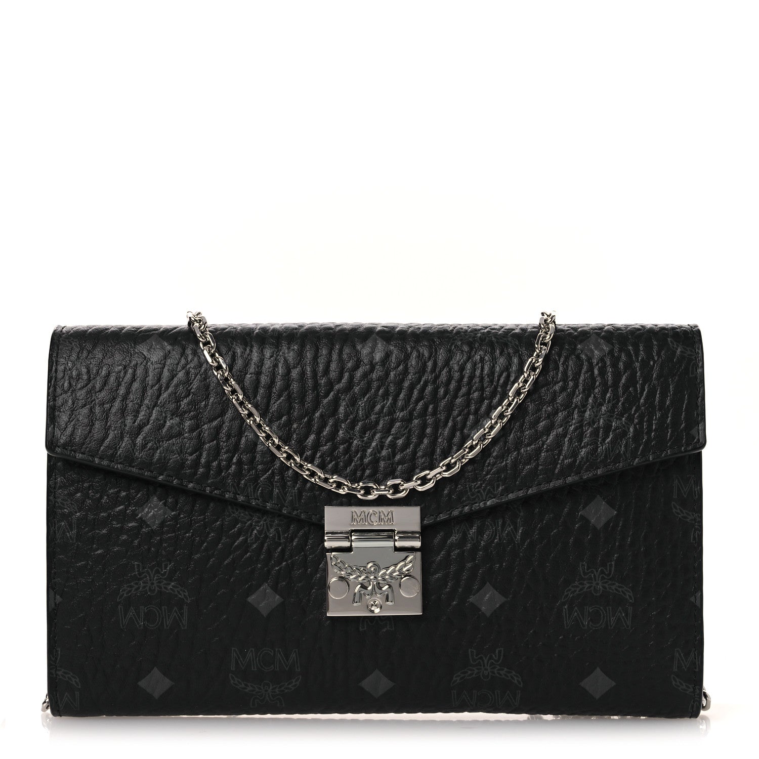 Visetos Medium Patricia Wallet On Chain Black