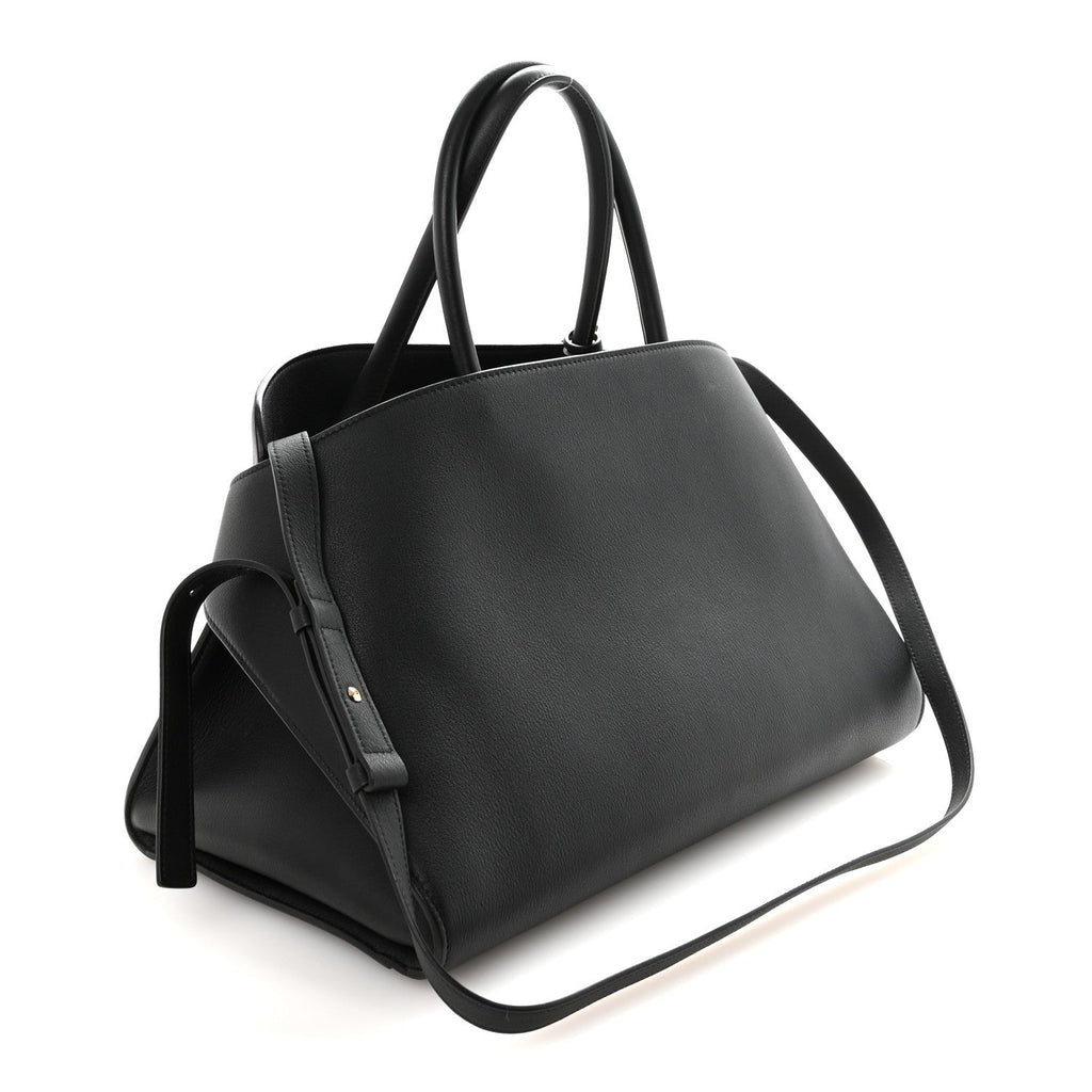 Calfskin Medium Hug Bag Black