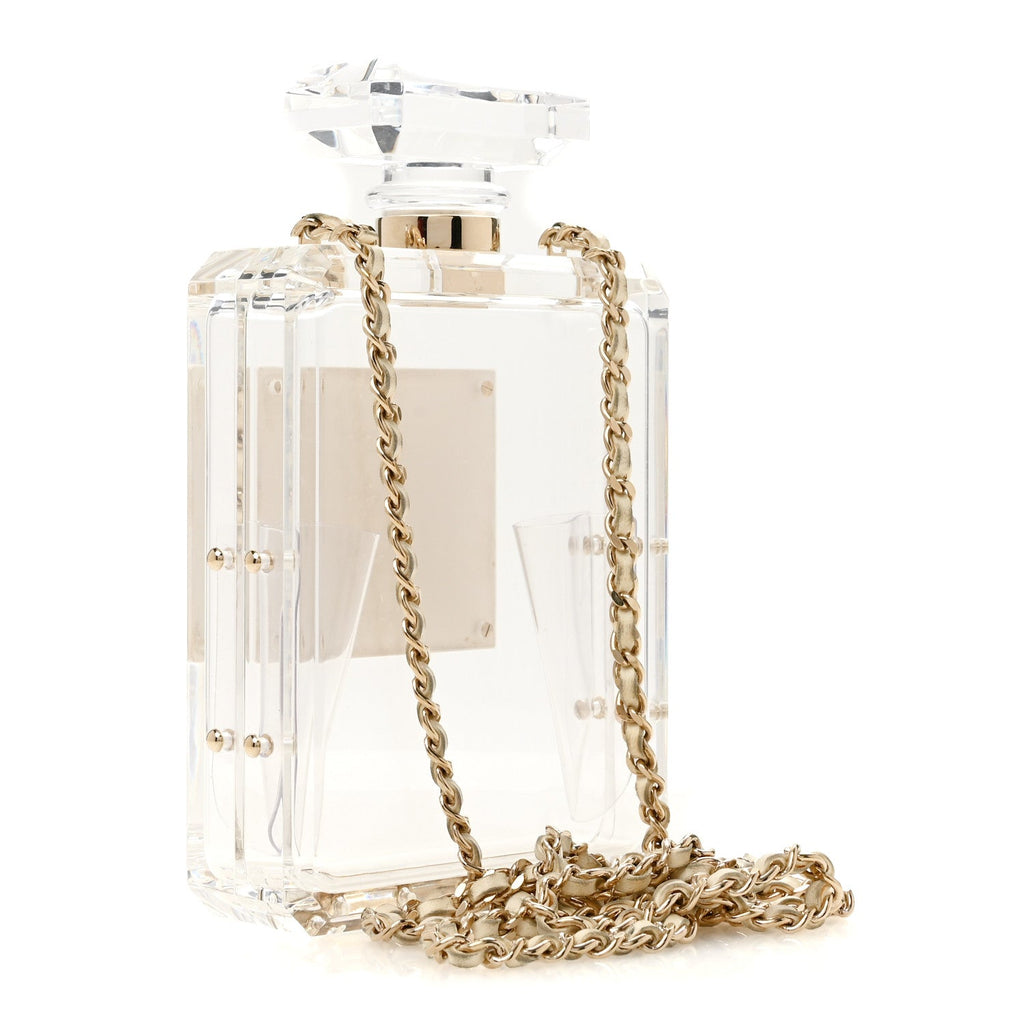 Transluscent Plexiglass Perfume Bottle Clutch