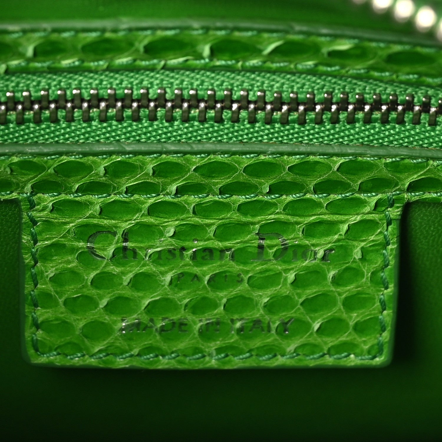 Snakeskin Medium Lady Dior Green