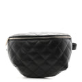 Calfskin Quilted Uniform Waist Belt Bag Black