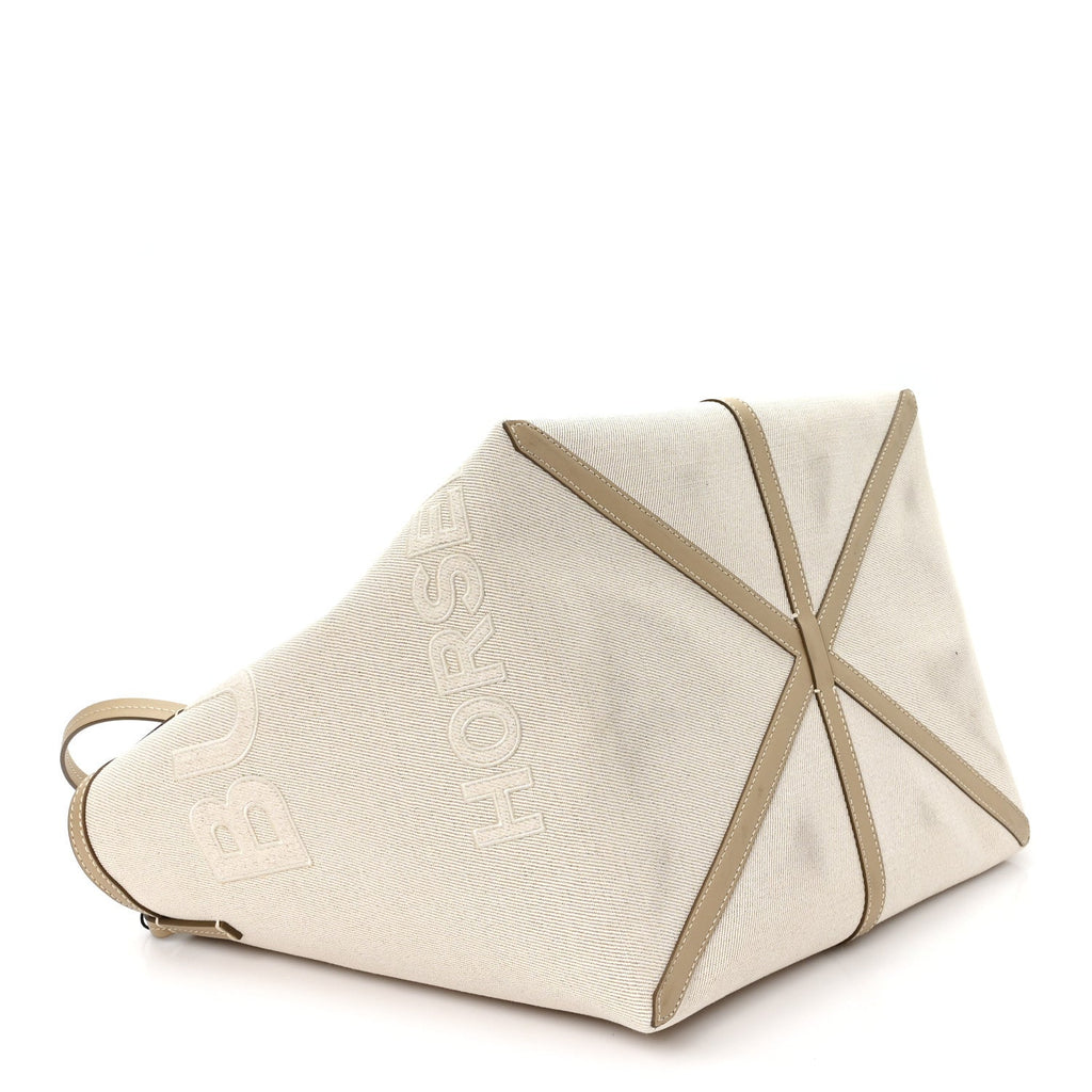 Cotton Canvas Mini Logo Horseferry Tote Bag Off White