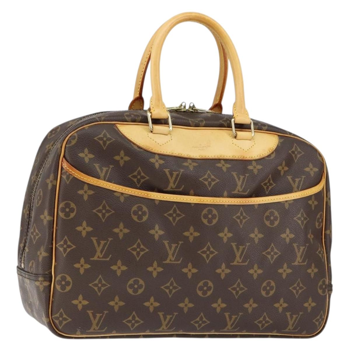 Louis Vuitton Deauville Handbag Monogram Canvas Brown Canvas Handbag (Authentic  )