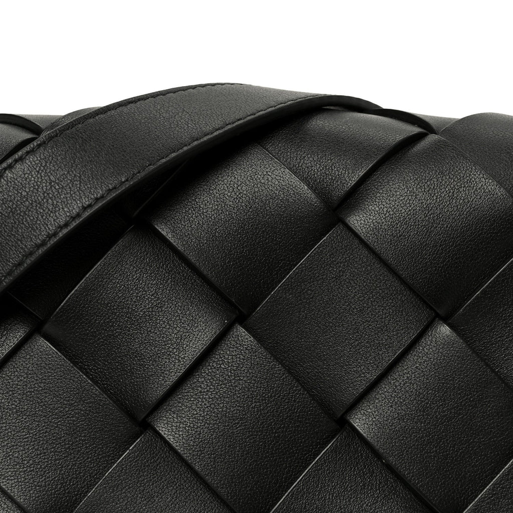 Grained Calfskin Intreccio Small Diago Crossbody Bag Black