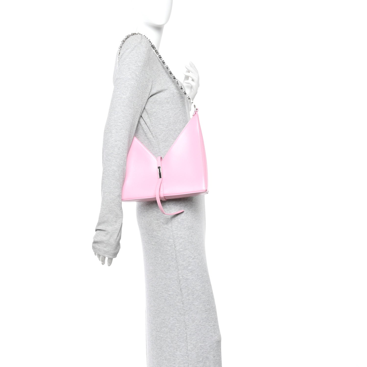 Box Calfskin Small Cut Out Shoulder Bag Pink