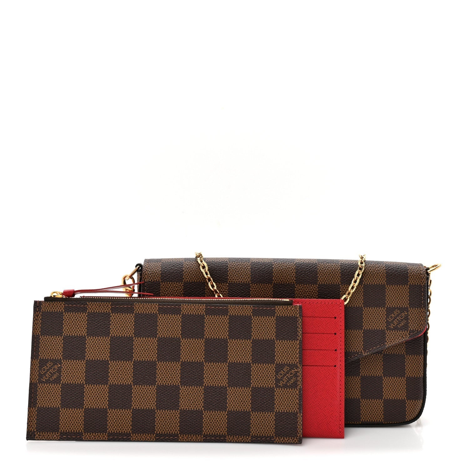 Damier Ebene Pochette Felicie Chain Wallet