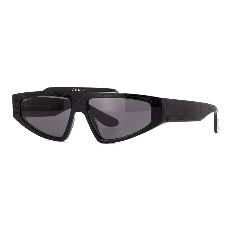 Gucci Sunglasses Cat Eye Full Rim, Shiny Black Frame and Grey Lens GG1591S001