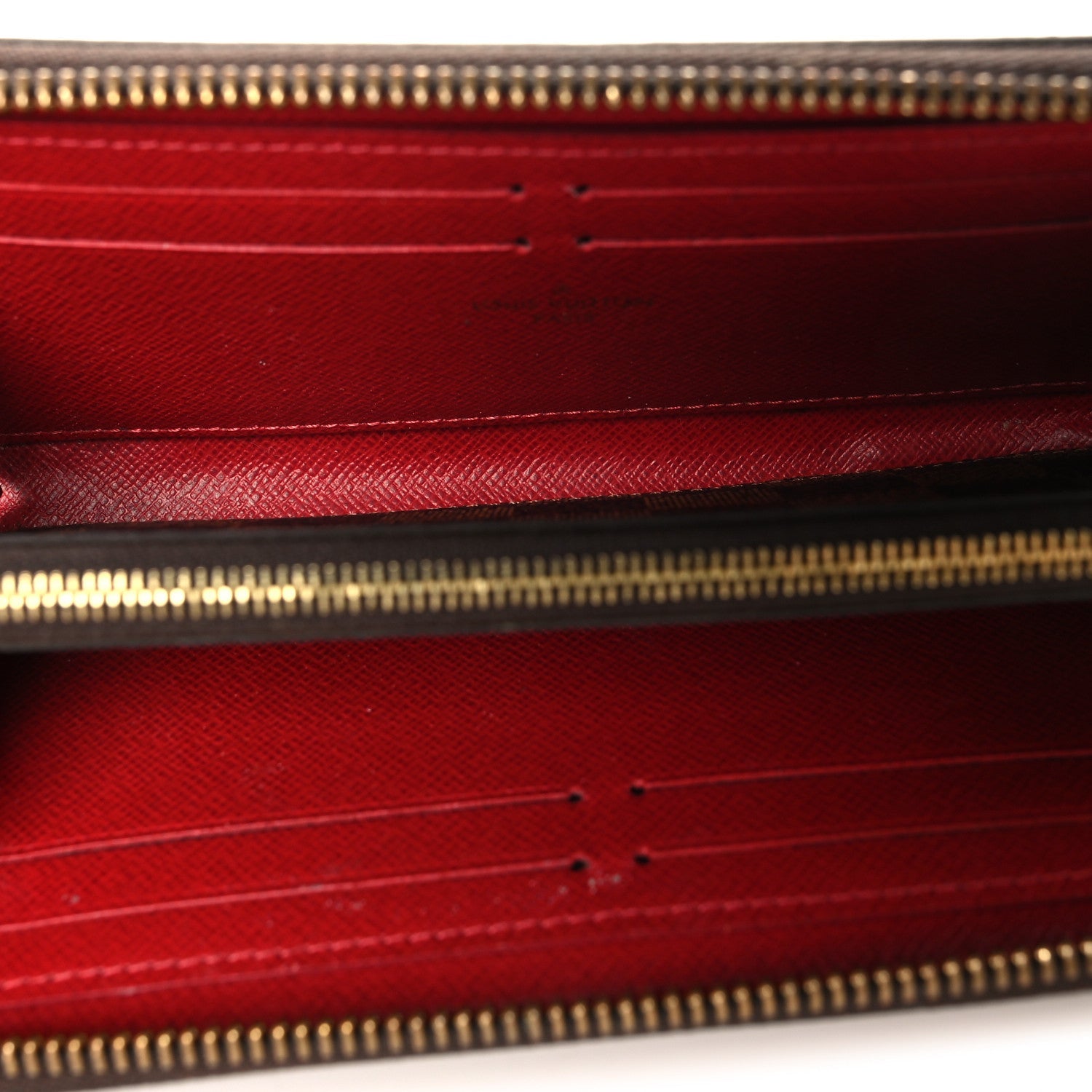 Damier Ebene Clemence Wallet Cherry