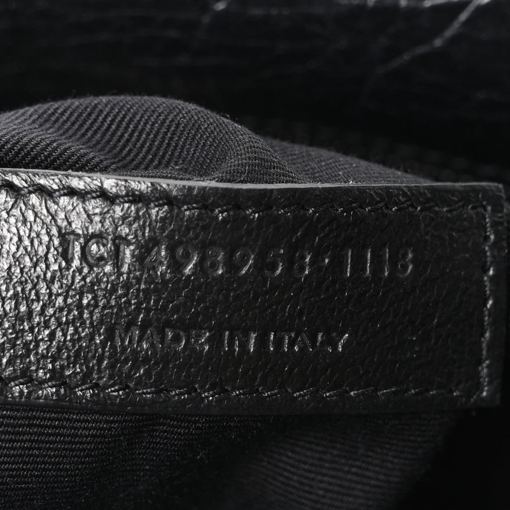 Crinkled Calfskin Matelasse Monogram Medium Niki Chain Satchel Black