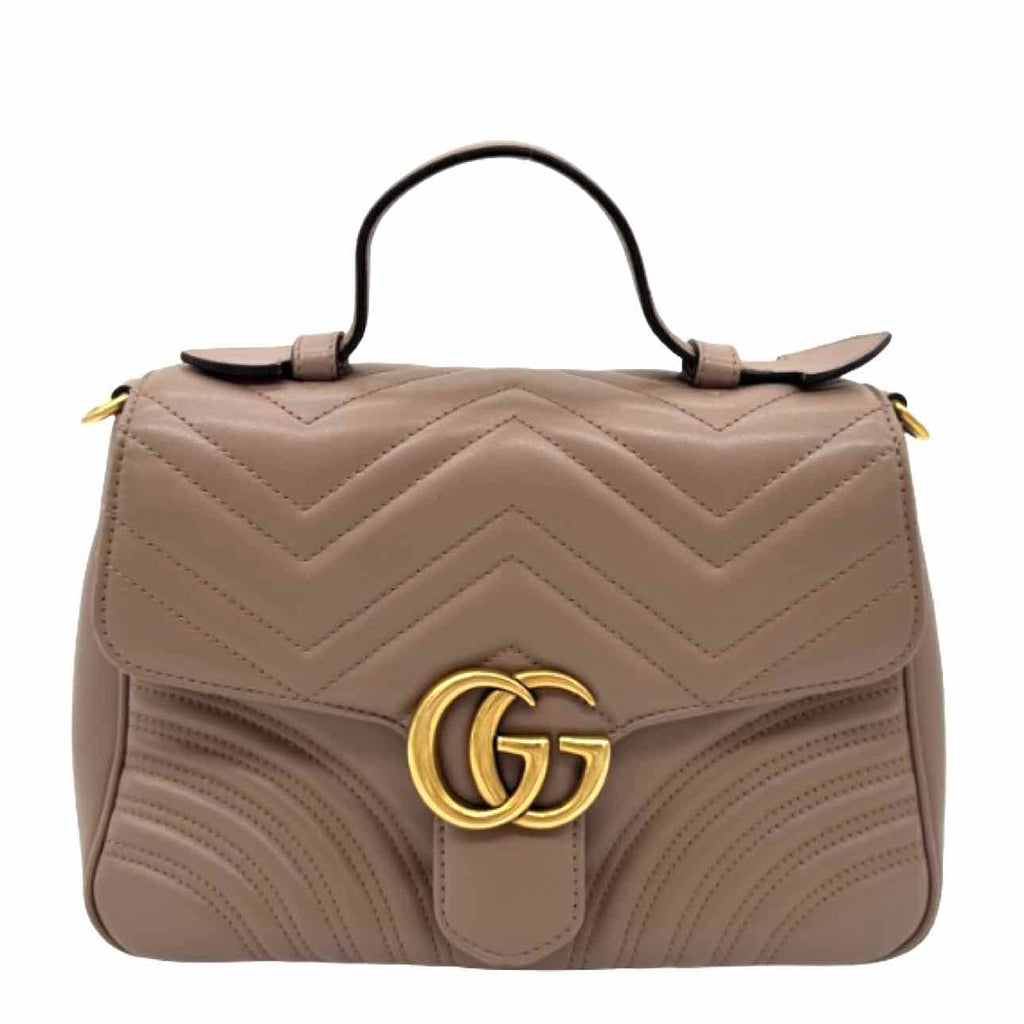 GUCCI Quilted Marmont Small Top Handle Bag Dusty Pink
