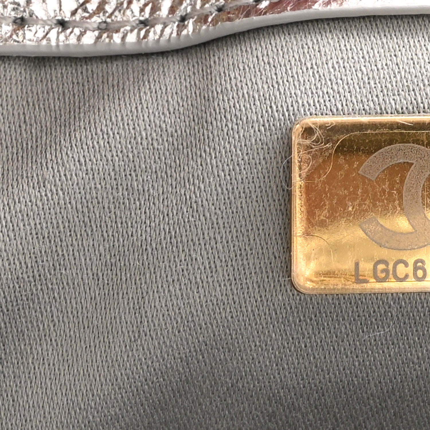 Metallic Aged Calfskin Quilted Mini Chanel 25 Handbag Silver