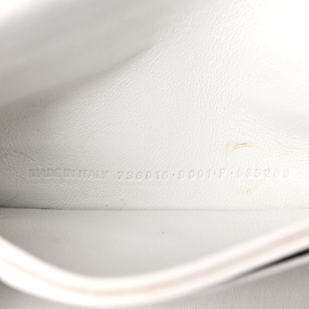 Calfskin Crocodile Small Crush Chain Bag White
