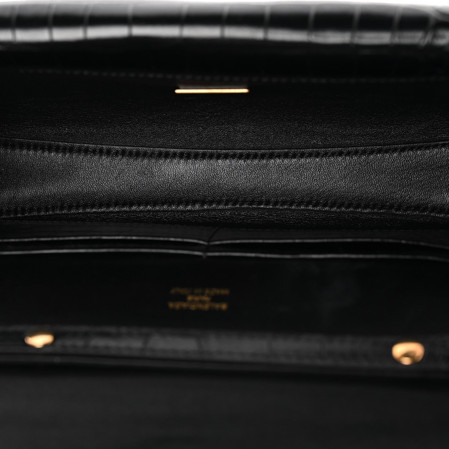 Crocodile Embossed Small Bel Air Clutch On Strap Black