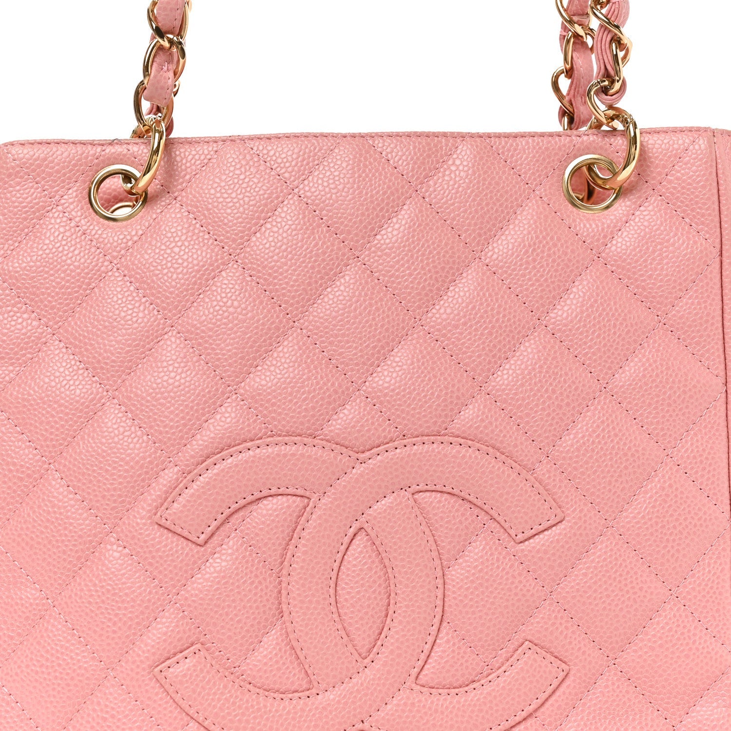 Caviar Quilted Petit Shopping Tote PST Pink
