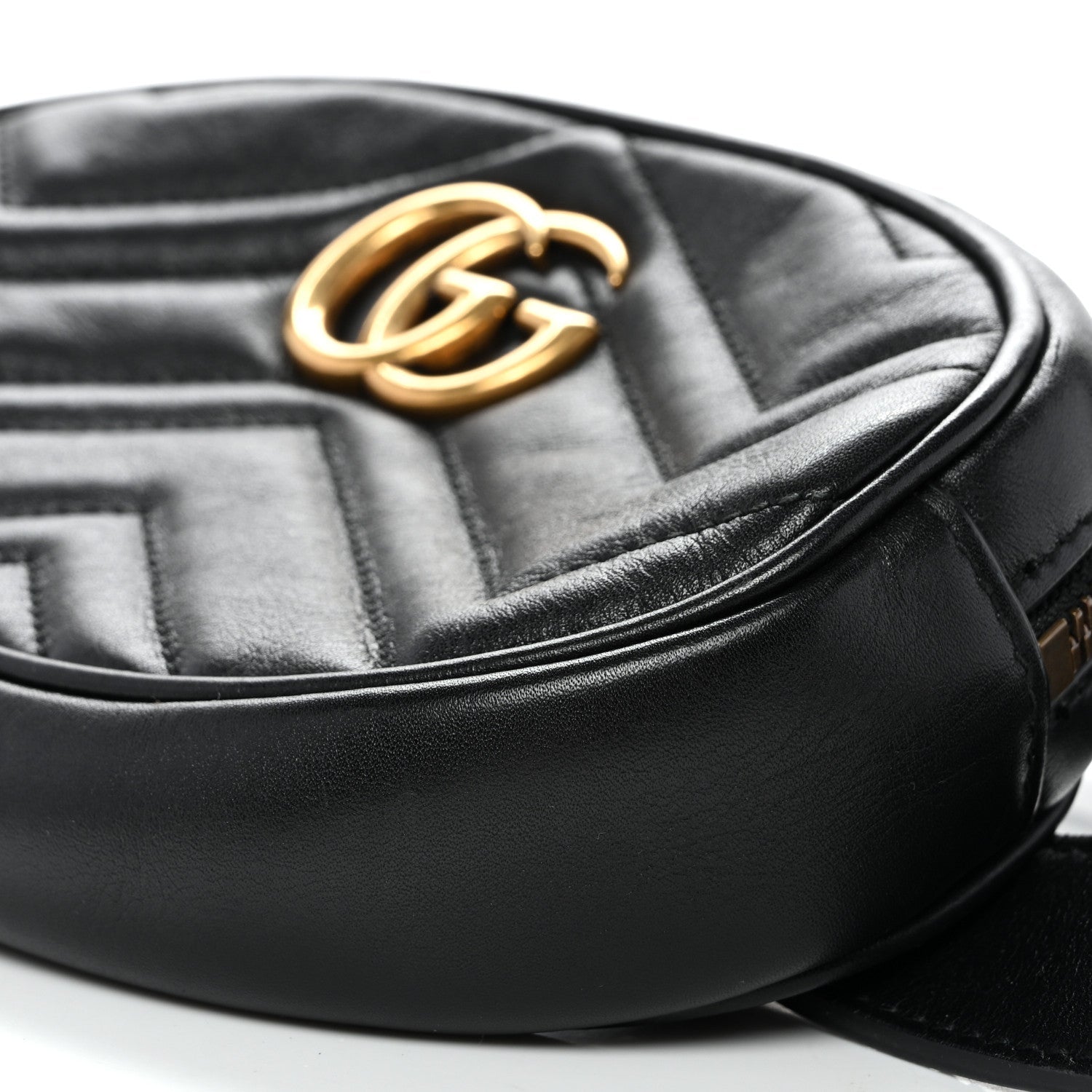Calfskin Matelasse GG Marmont Belt Bag 75 30 Black