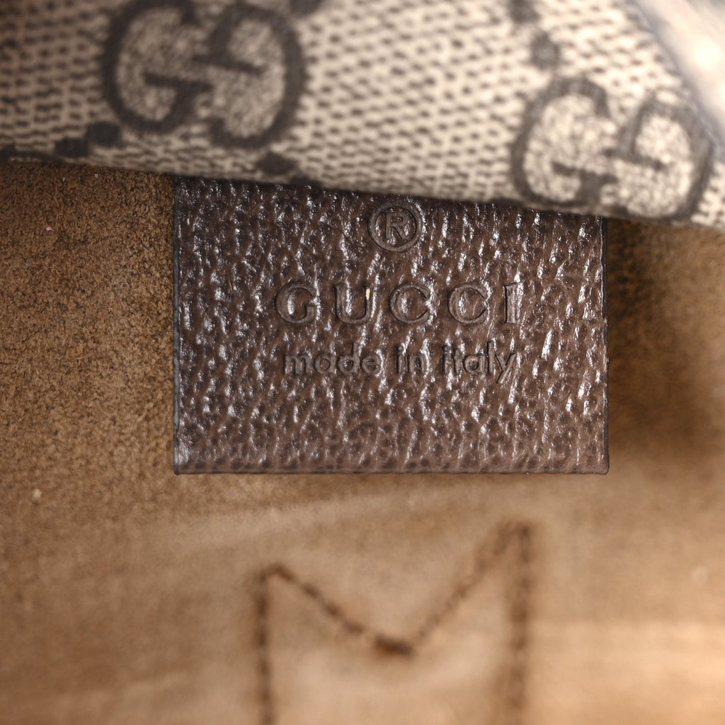 Tender GG Supreme Monogram Textured Dollar Calfskin Web Medium Jackie 1961 Crossbody Bag Beige Ebony New Acero