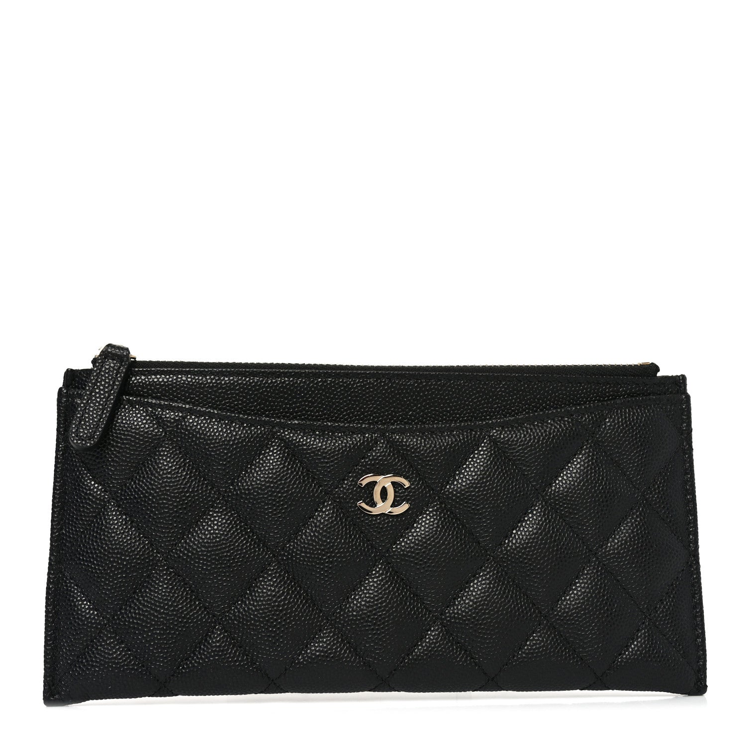 Caviar Quilted Classic Zip Pouch Black