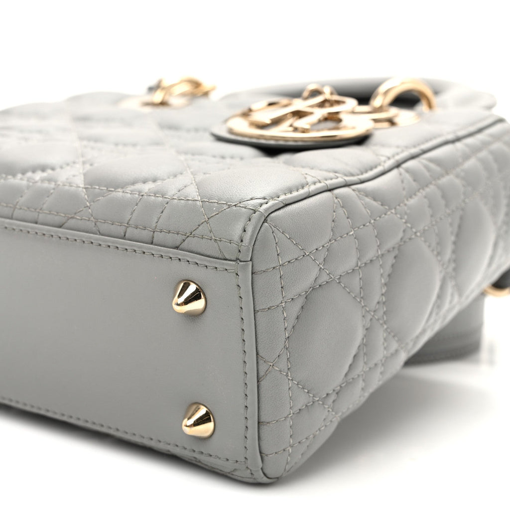 Lambskin Cannage Small My ABCDior Lady Dior Grey