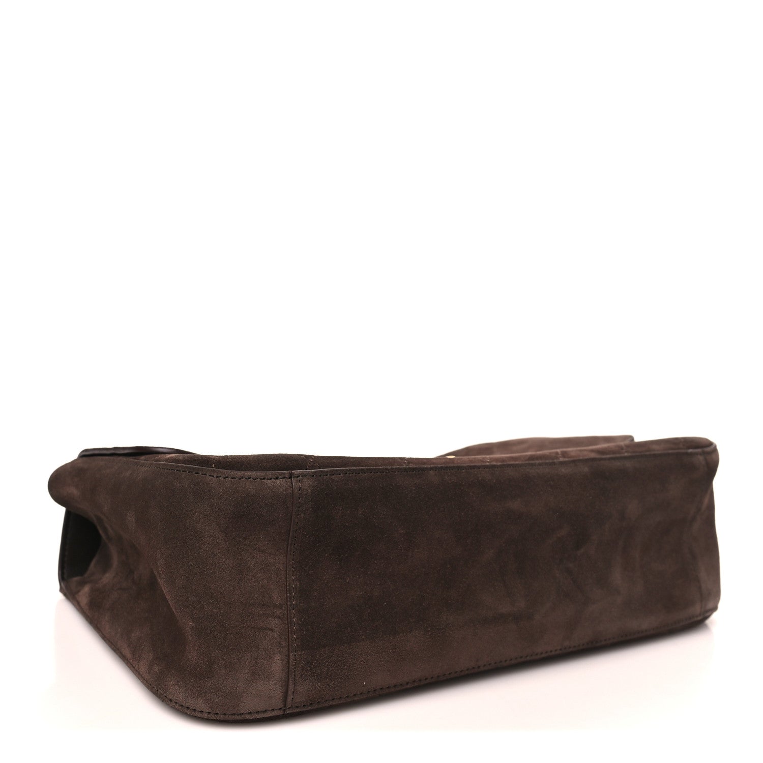 Suede Calfskin Small Souplissimo Maxi Flap Dark Brown Dark Brown