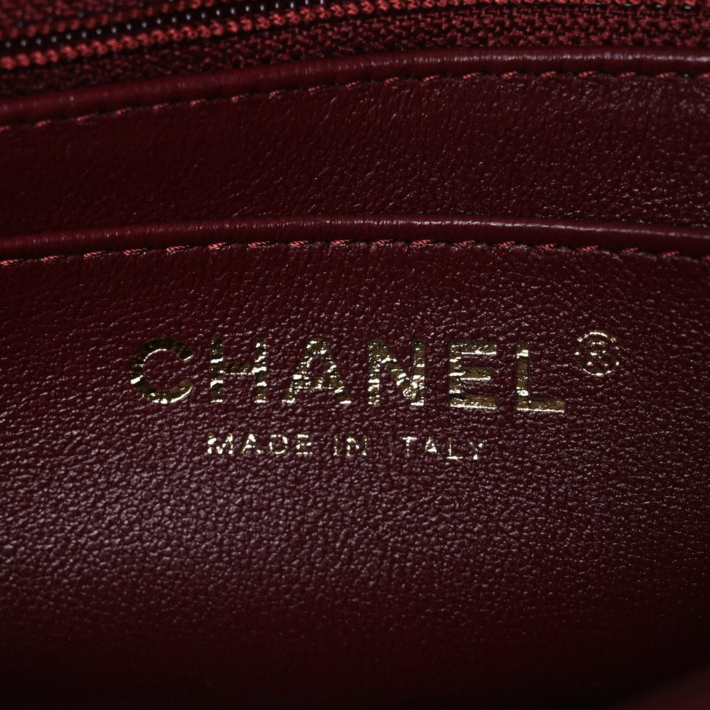 Lambskin Quilted Extra Mini Flap Bag Burgundy