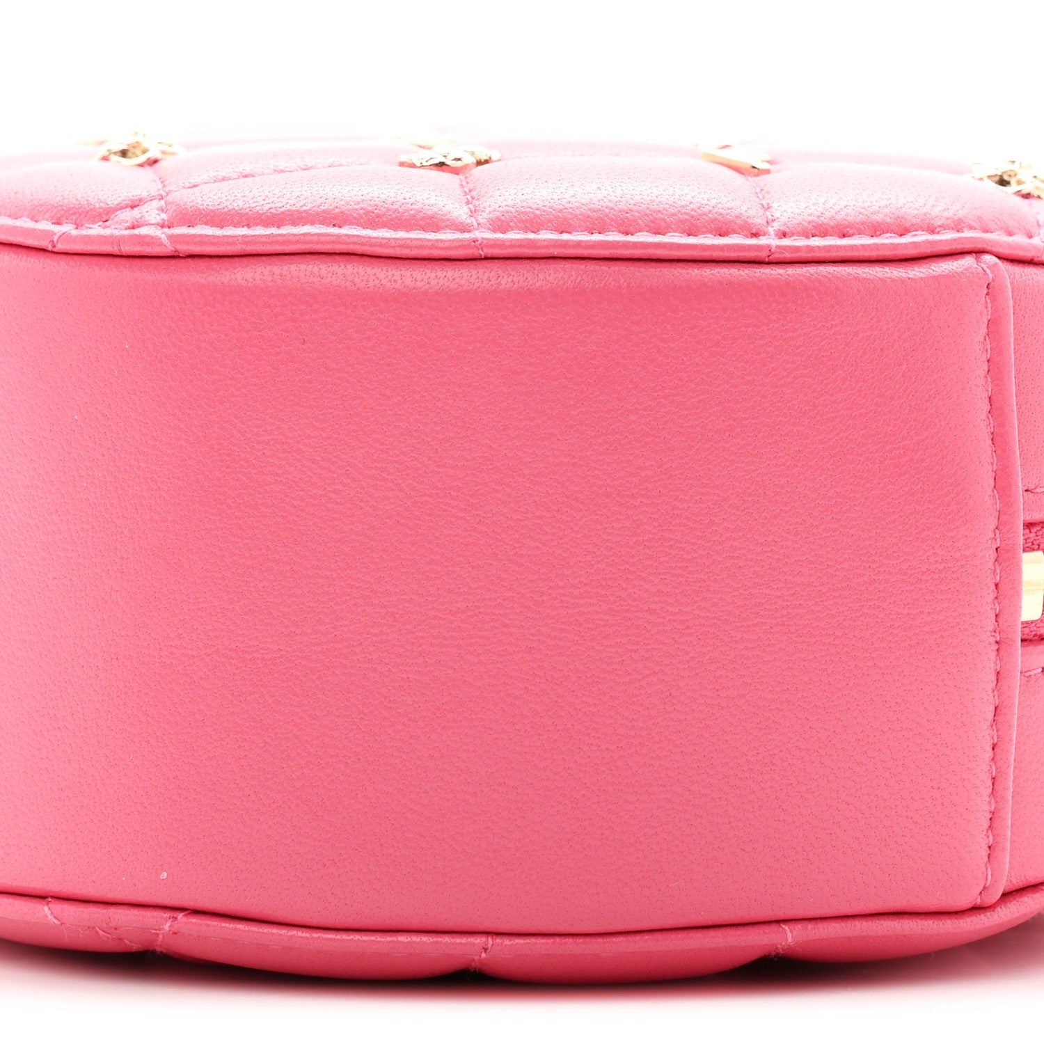Lambskin Quilted All About Chanel Round Clutch With Chain Pink