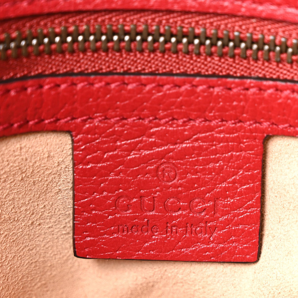 GG Supreme Monogram Medium Queen Margaret Shoulder Bag Red