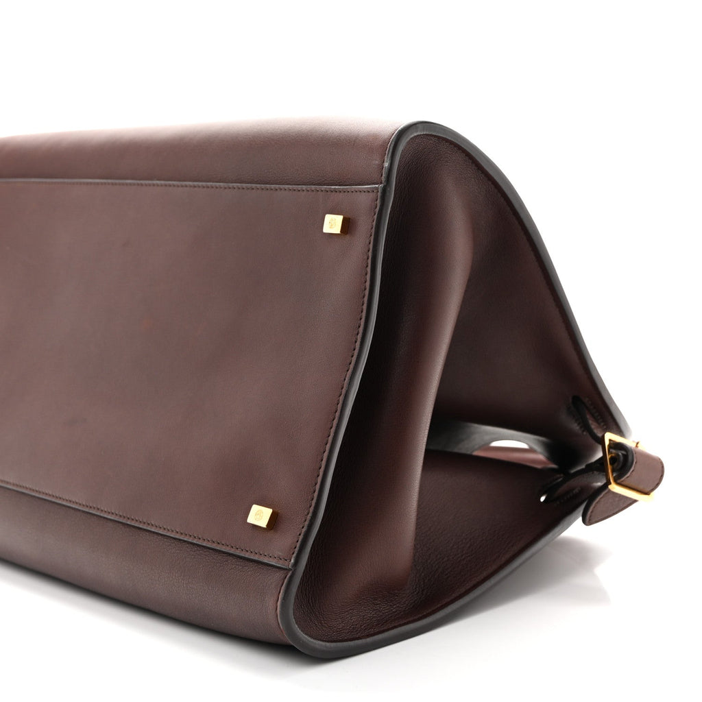 Polished Saddle Calfskin Soft Margaux 15 Burgundy