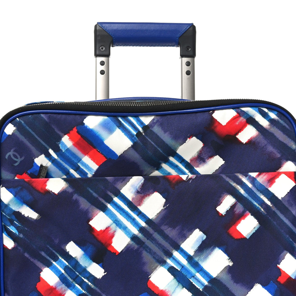 Nylon Airline Printed Coco Case Trolley Blue Red White