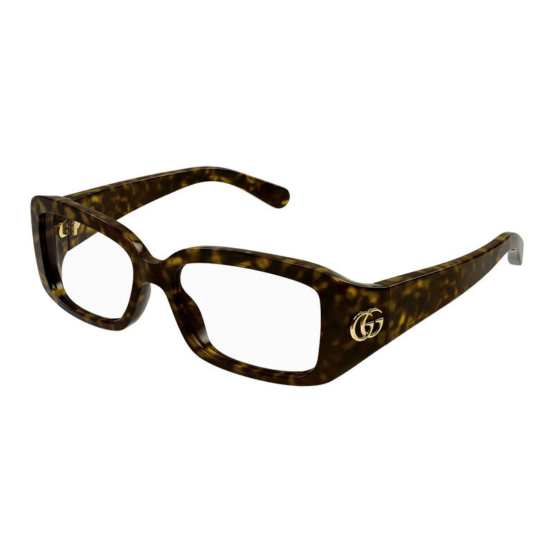 Gucci Eyeglasses Rectangle Full Rim, Transparent Blue Frame and Clear Demo Lenses Lens GG1406O003