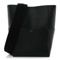 Soft Grained Calfskin Sangle Bucket Bag Black