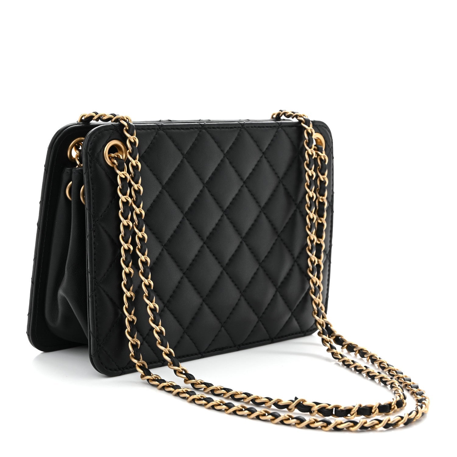Calfskin Quilted CC Small Once Upon A Time Tote Black