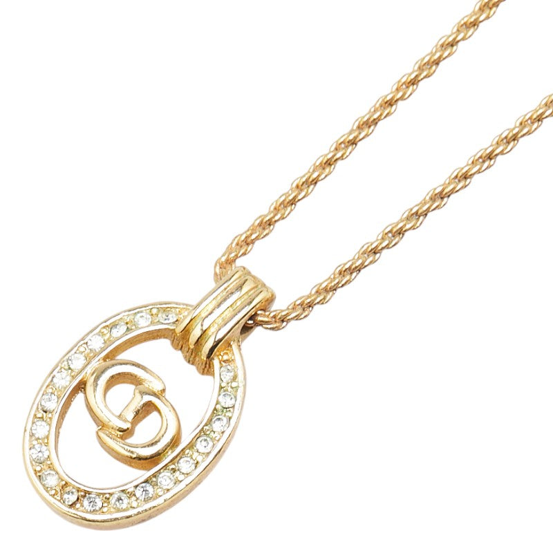 Dior CD Logo Rhinestone Necklace