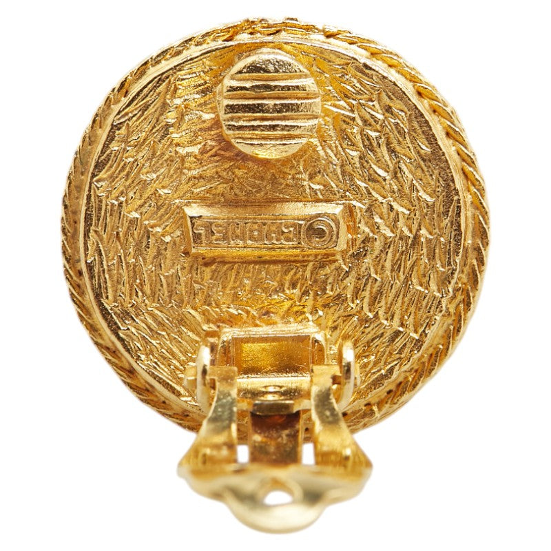 Chanel Rhinestone Round Earrings