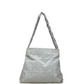 Prada Triangle Logo Plate Nylon Leather Tote Bag
