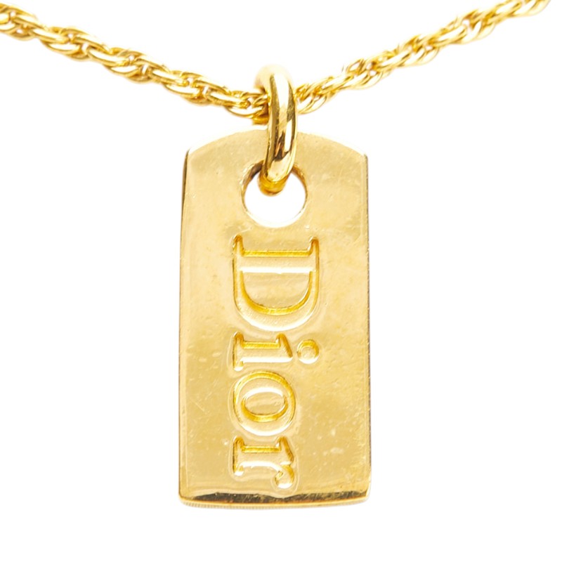 Dior Dior Logo Plate Necklace