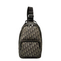 Dior Oblique Trotter Canvas Leather Shoulder Bag