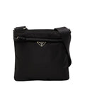 Prada Triangle Logo Plate Nylon Shoulder Bag