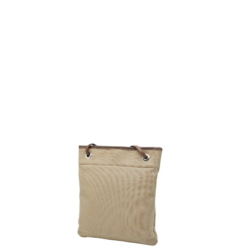 Prada Logo Jacquard Canvas Leather Shoulder Bag