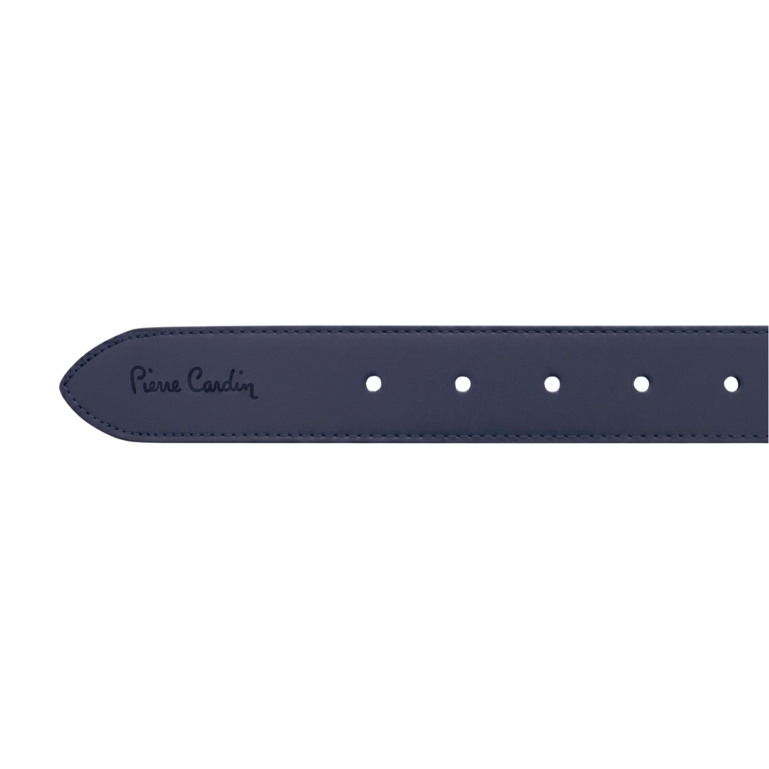 Pierre Cardin Blue Smooth Classic Black Silver D-Ring Adjustable Belt Adjustable Mens Belt-40