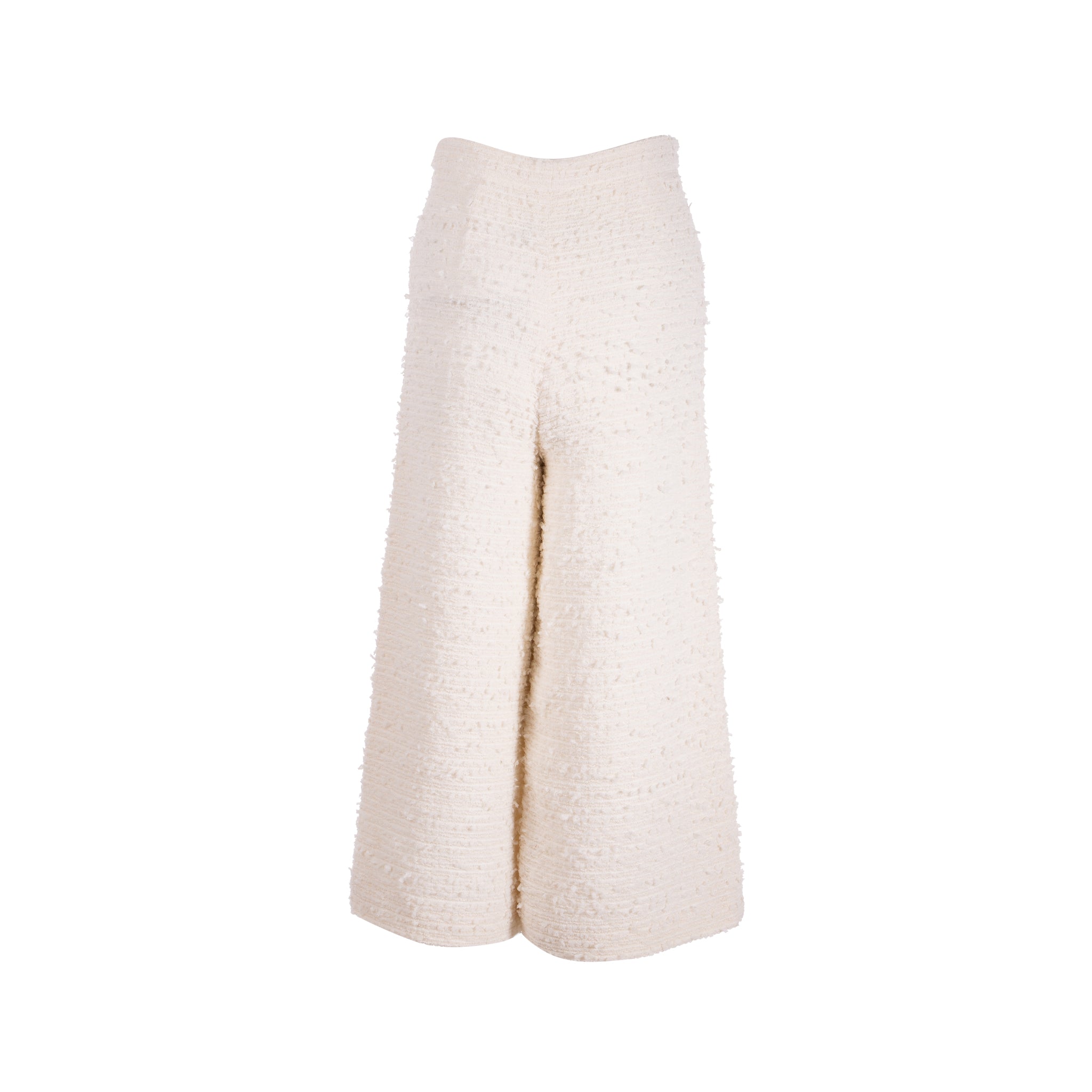 Chanel size 34 wide leg pents tweed white