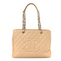Caviar Quilted Grand Shopping Tote GST Beige