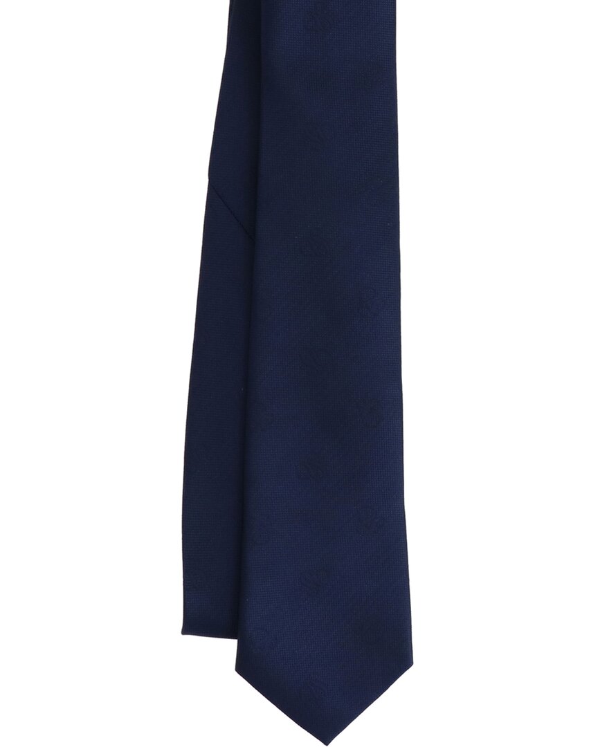 Scotch & Soda Navy Tonal Ampersan Logo Tie