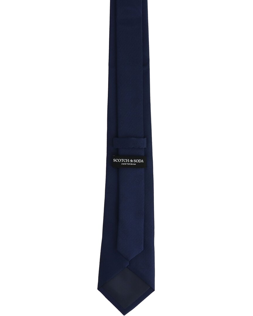 Scotch & Soda Navy Tonal Ampersan Logo Tie