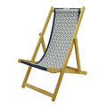 BURBERRY TBMonogram Folding Deck Chair Natural/Navy Wood Cotton