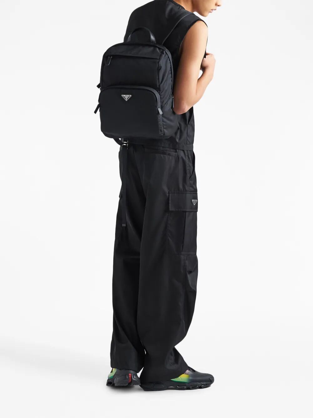 Prada Men Re-Nylon And Saffiano Leather Backpack