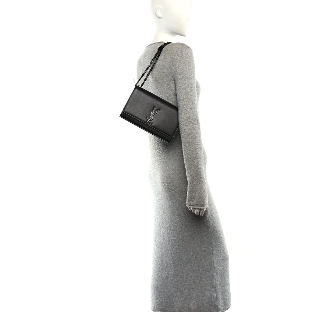 Grain De Poudre Medium Classic Monogram Monochrome Kate Satchel Black