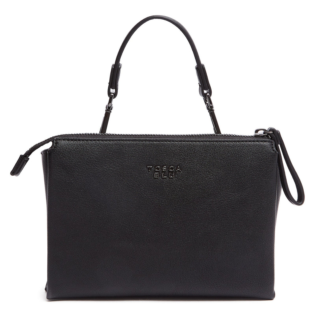 Tosca Blu Black Small Butterfly Applique Flap Shoulder Bag
