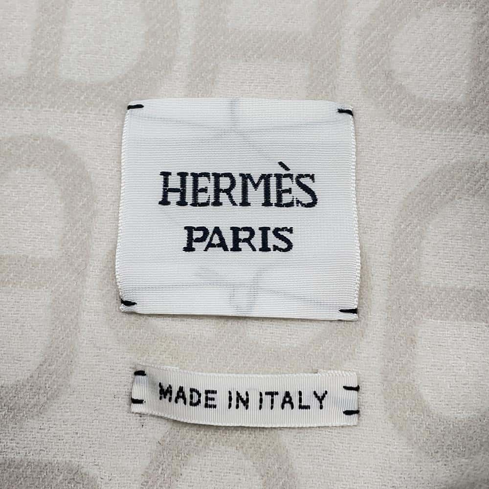 HERMES ★Chaine d'Ancre Coat Size 36 Light Gray Wool 100%
