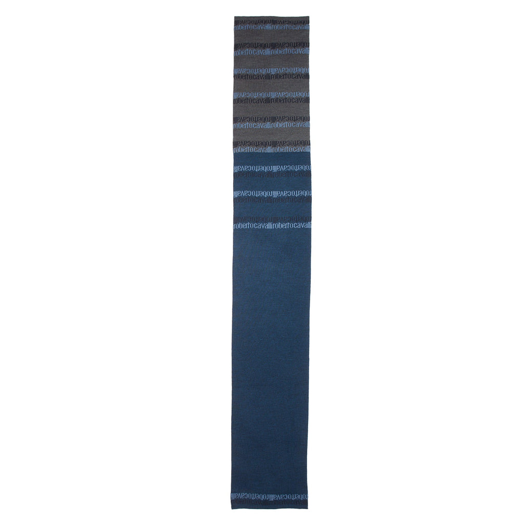 Roberto Cavalli blue Wool Blend Scarf