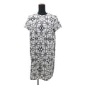 HERMES Cordriere short sleeve dress Size 40 White/Black/Gray Cotton100%